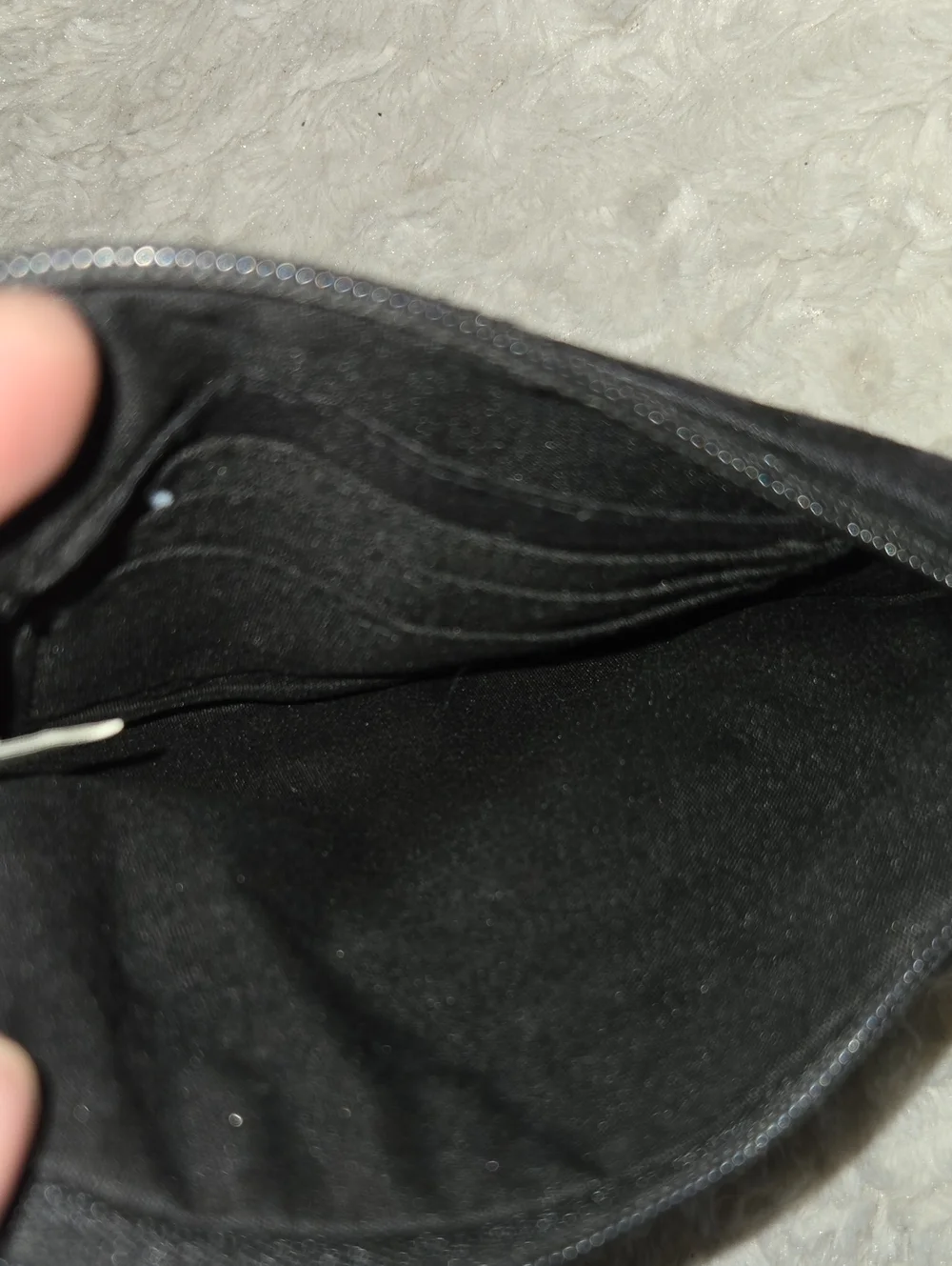 Black Wristlet Clutch with Contrast Stitching